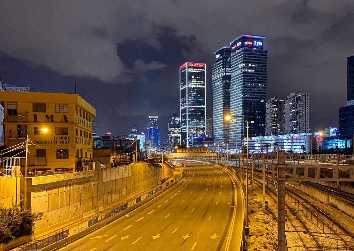 Ayalon highway empty at the times of Coronavirus crisis, March 2020