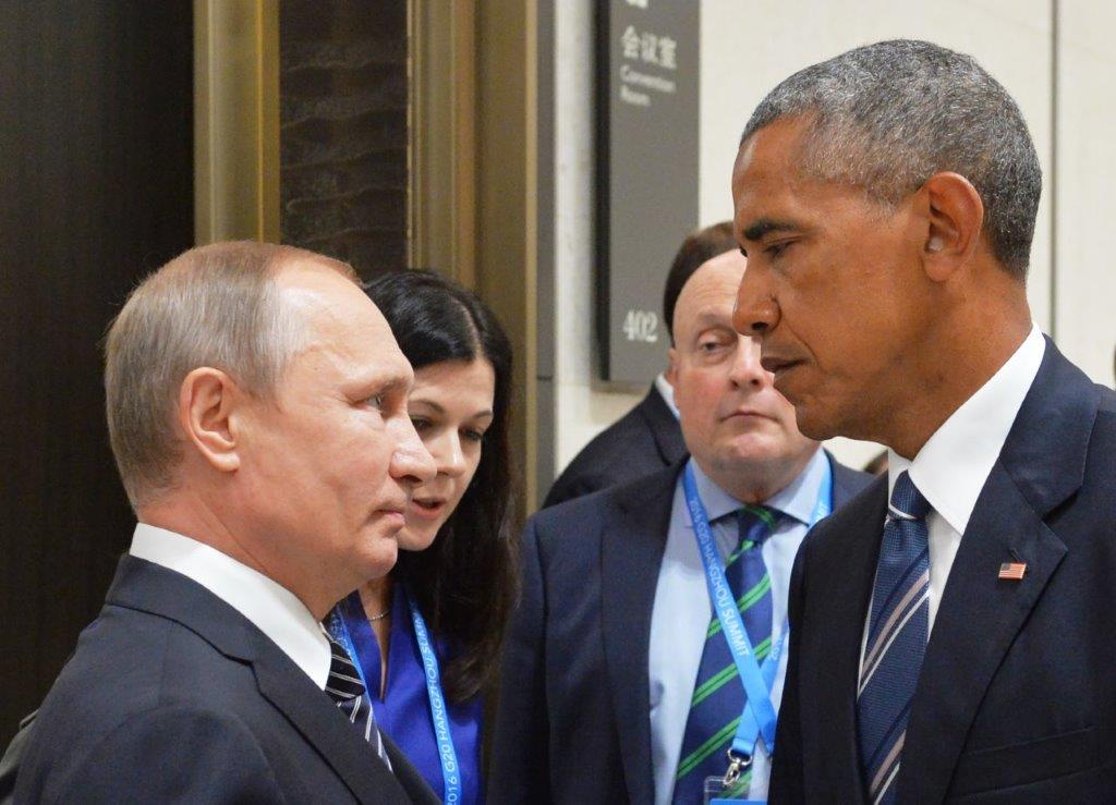 Russian President Vladimir Putin with US President Barack Obama