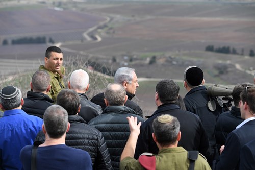חברי הקבינט בתדרוך ברמת הגולן, 6 בפברואר 2018