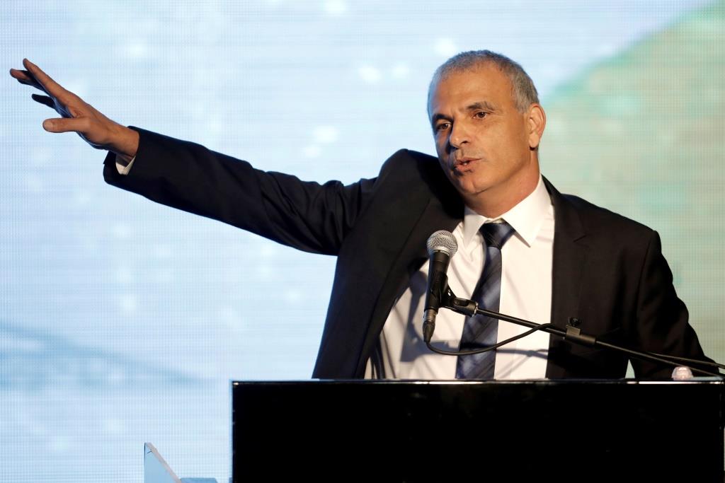 שר האוצר משה כחלון נואם בשדרות, 9 באפריל 2018.