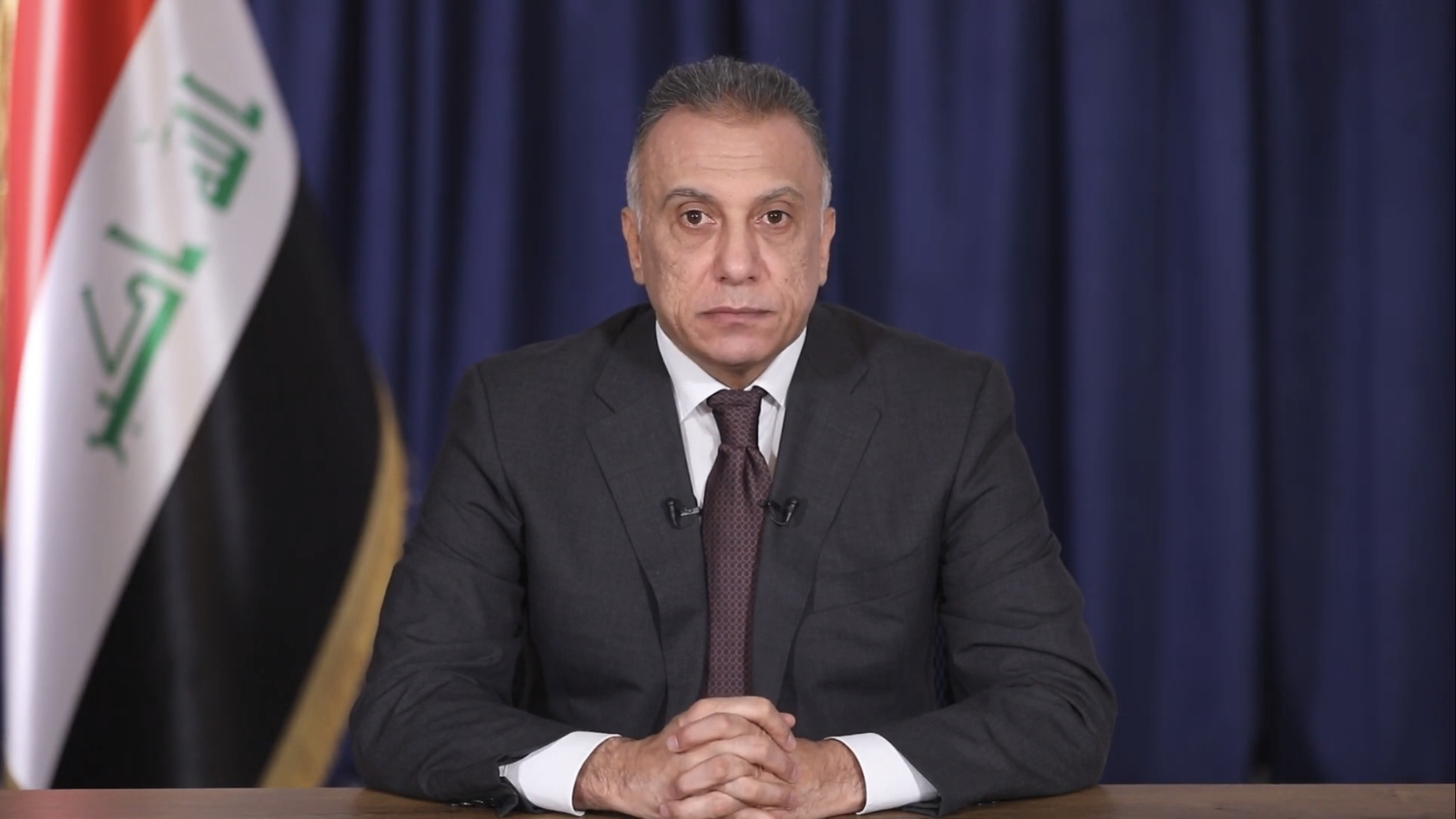 The Iraqi prime minister, Mustafa al-Kadhimi |