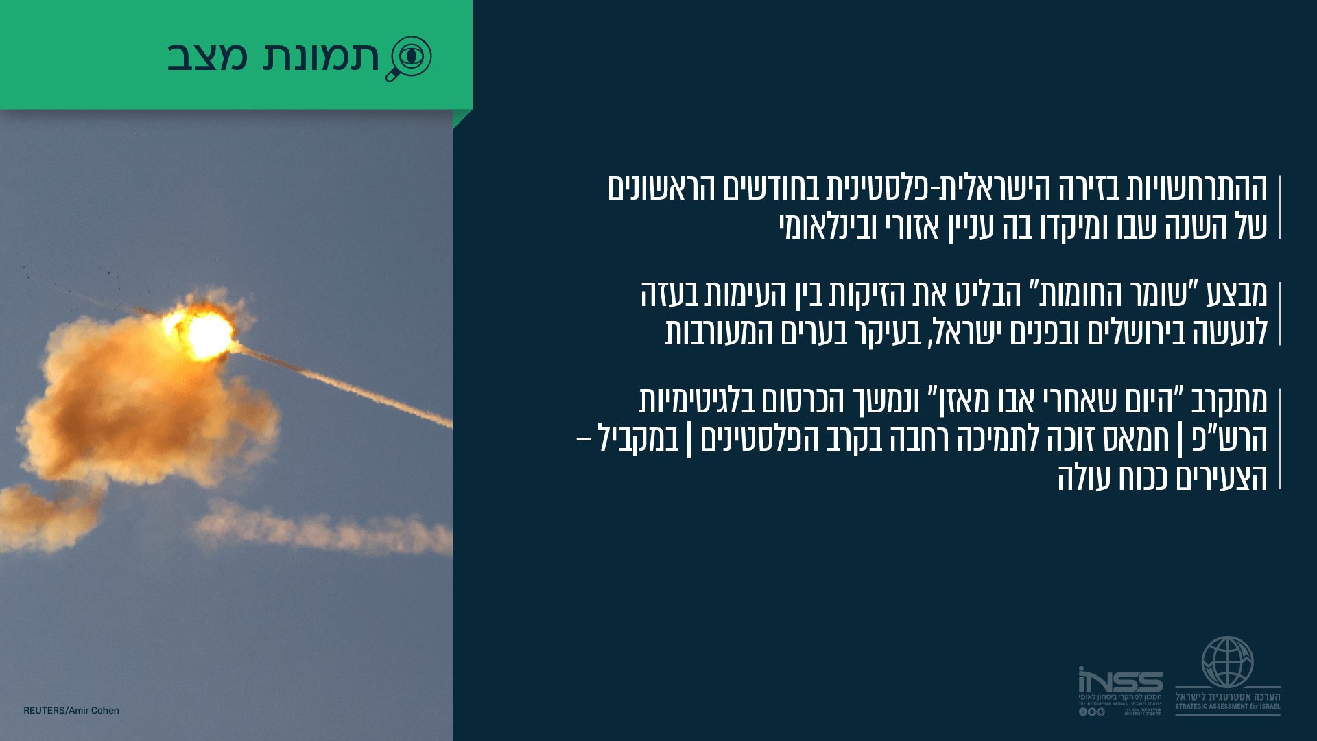 המערכת הפלסטינית: לחזק את הרשות ולהגיע להסדרה בעזה |