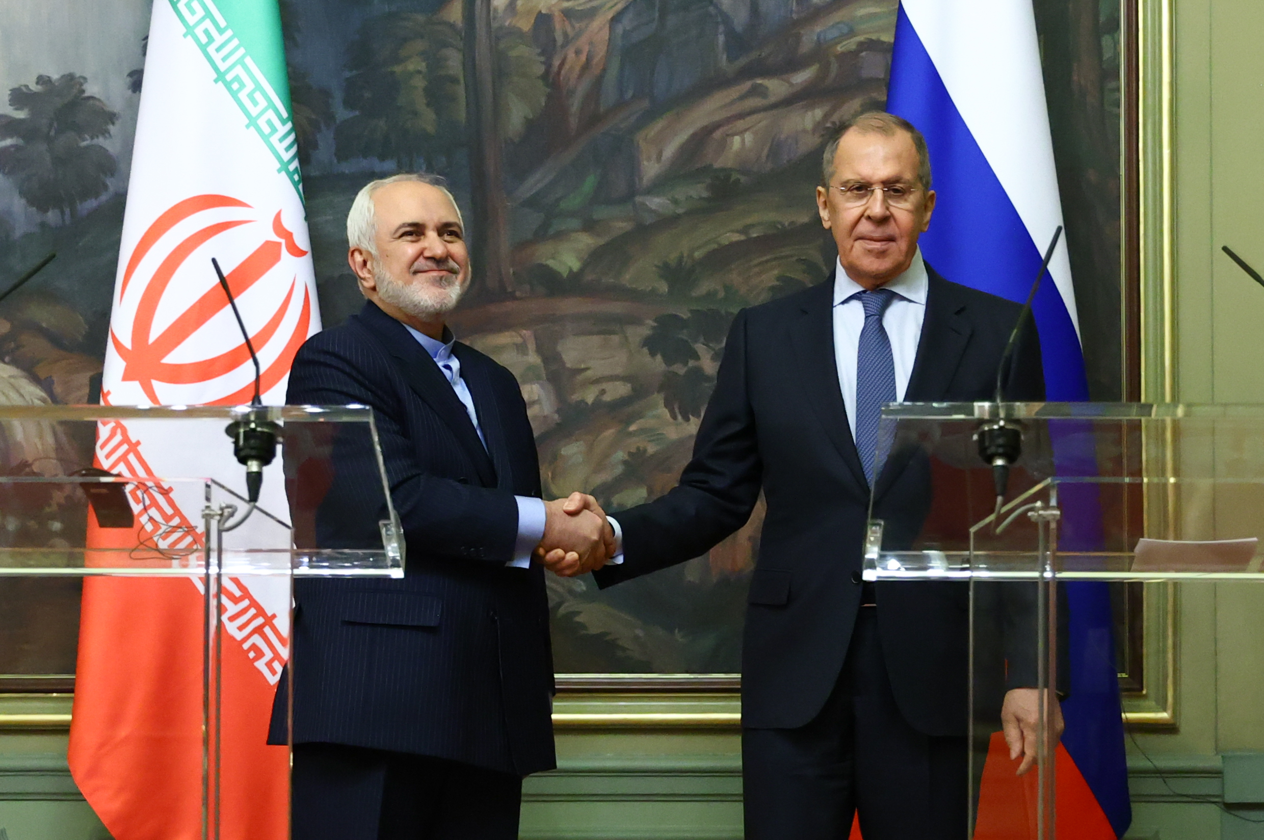 A meeting between Lavrov and Zarif in Moscow, January 2021 |