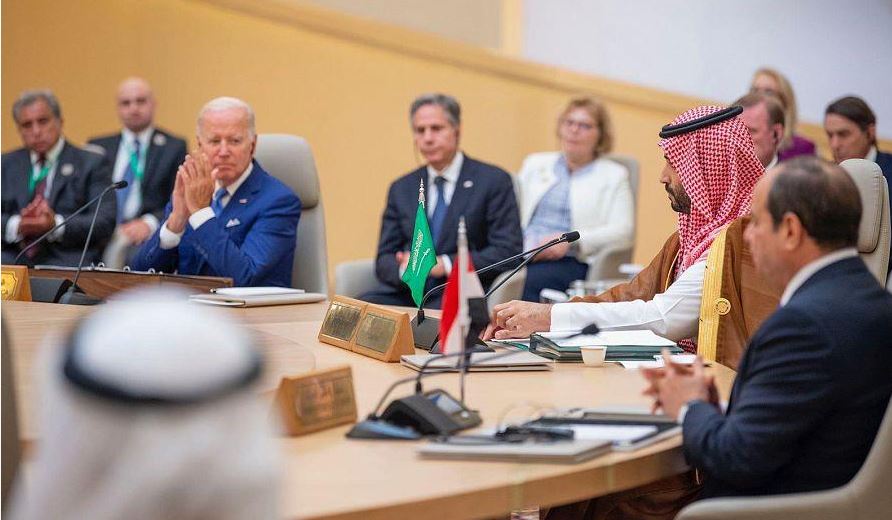 A meeting of Arab leaders during Biden's visit to Jeddah, Saudi Arabia |