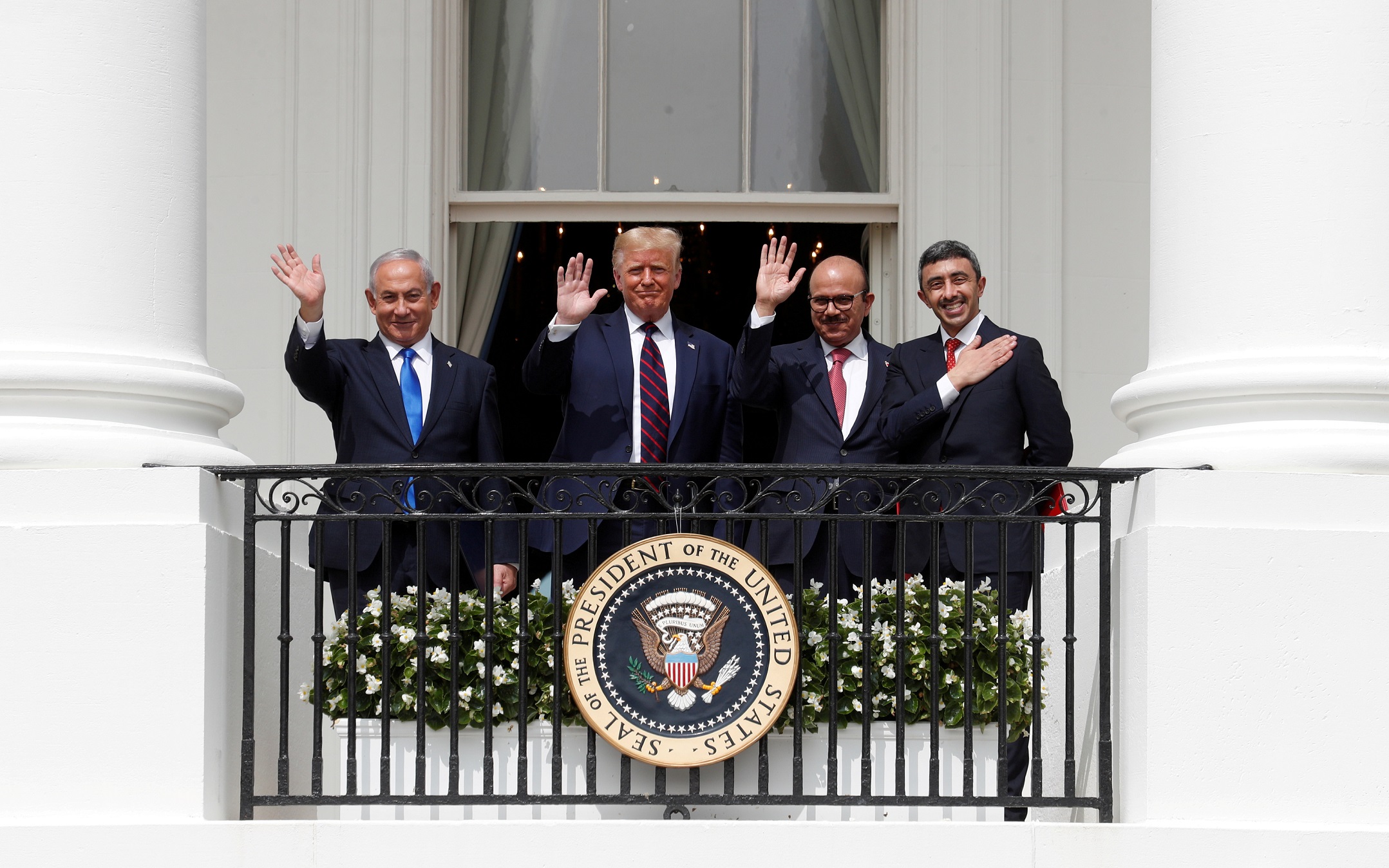 למרות החתימה, ישראל נתפסת כאתגר אזורי מרכזי. טקס החתימה על הסכמי אברהם בוושינגטון, 2020 |