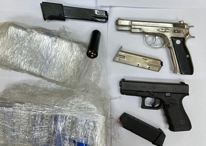 Weapons seized by the Israeli police in the village of Fureidis |
