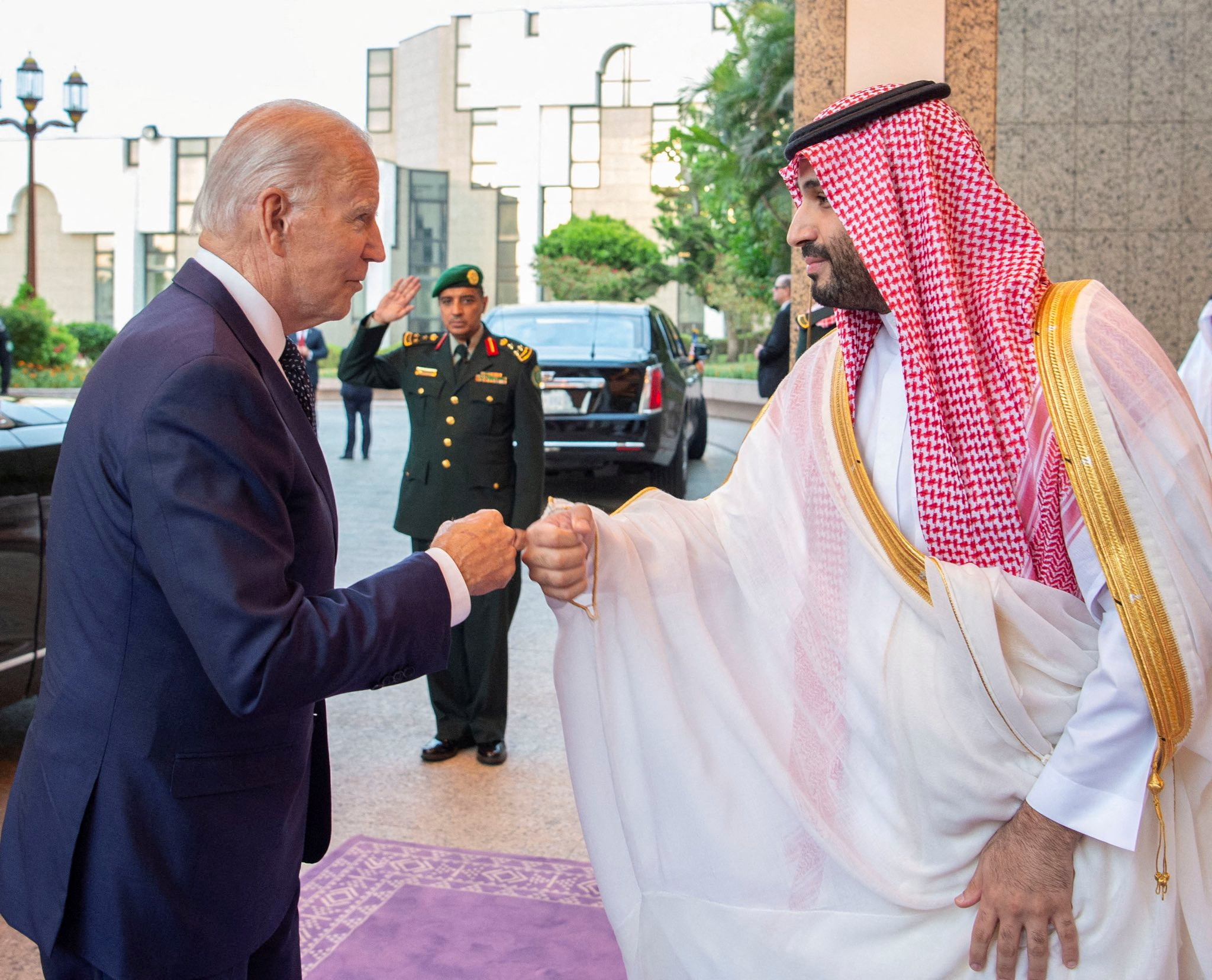 Biden and bin Salman at their meeting in Saudi Arabia |