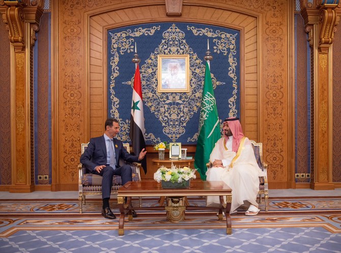 Assad and the Saudi crown prince meeting, May 2023 |