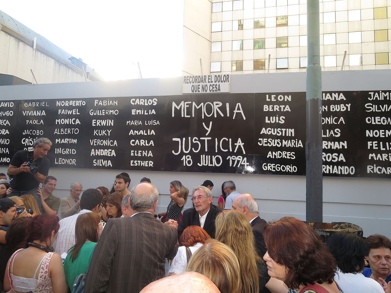 A demonstration held every year in front of the Jewish community building in memory of the victims and demanding justice |