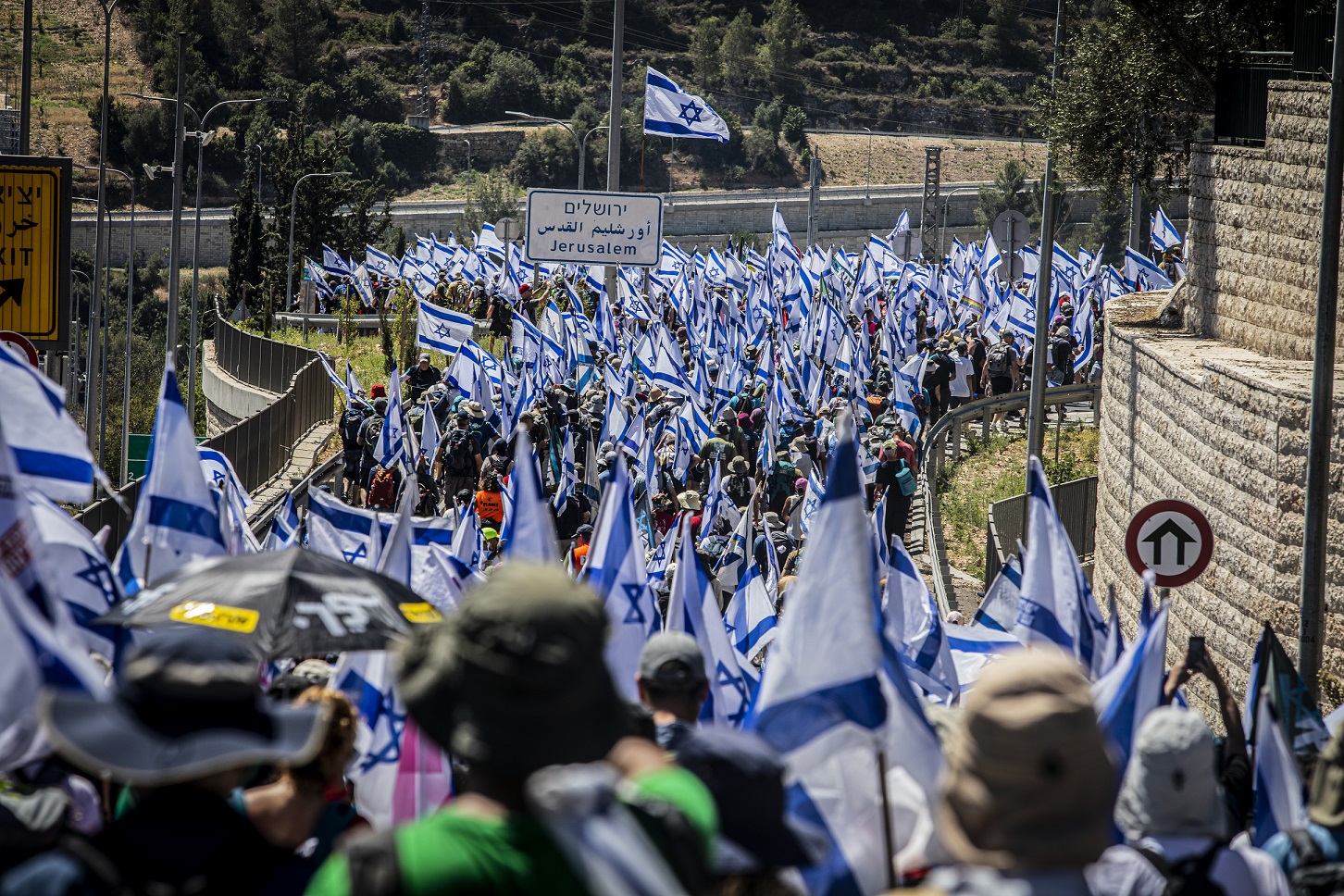 During 2023, most American Jews agreed with Israel’s protest movement. A protest march on the way to Jerusalem |