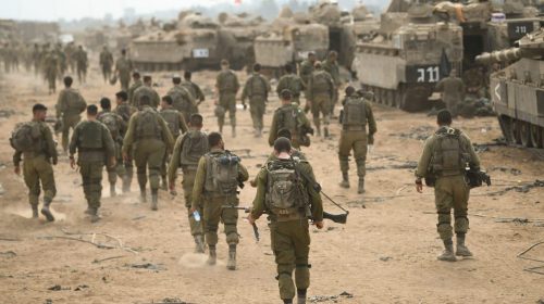 Image released by the Israel Defense Forces (IDF) on Oct 29, 2023 shows its ground operation in the Gaza Strip.  An IDF spokesperson said Israel is increasing the ground operation in Gaza and that bombing has already increased, after reports of widespread sirens and explosions. A near-total blackout of internet and cellphone service has taken hold across much of Gaza, according to witnesses there and companies that monitor global connectivity. More than 7,000 people, including women and children, have been killed in Gaza, according to Palestinian health officials. In Israel, about 1,400 people have died. At least 229 people were taken hostage during the Oct. 7 terrorist attack  some of them infants and small children. (IDF handout via EYEPRESS)