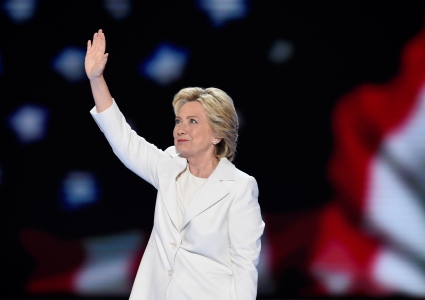 Presidential nominee Hillary Clinton at the Democratic National Convention, Philadelphia, July 28, 2016. Photo: Saul Loeb / AFP