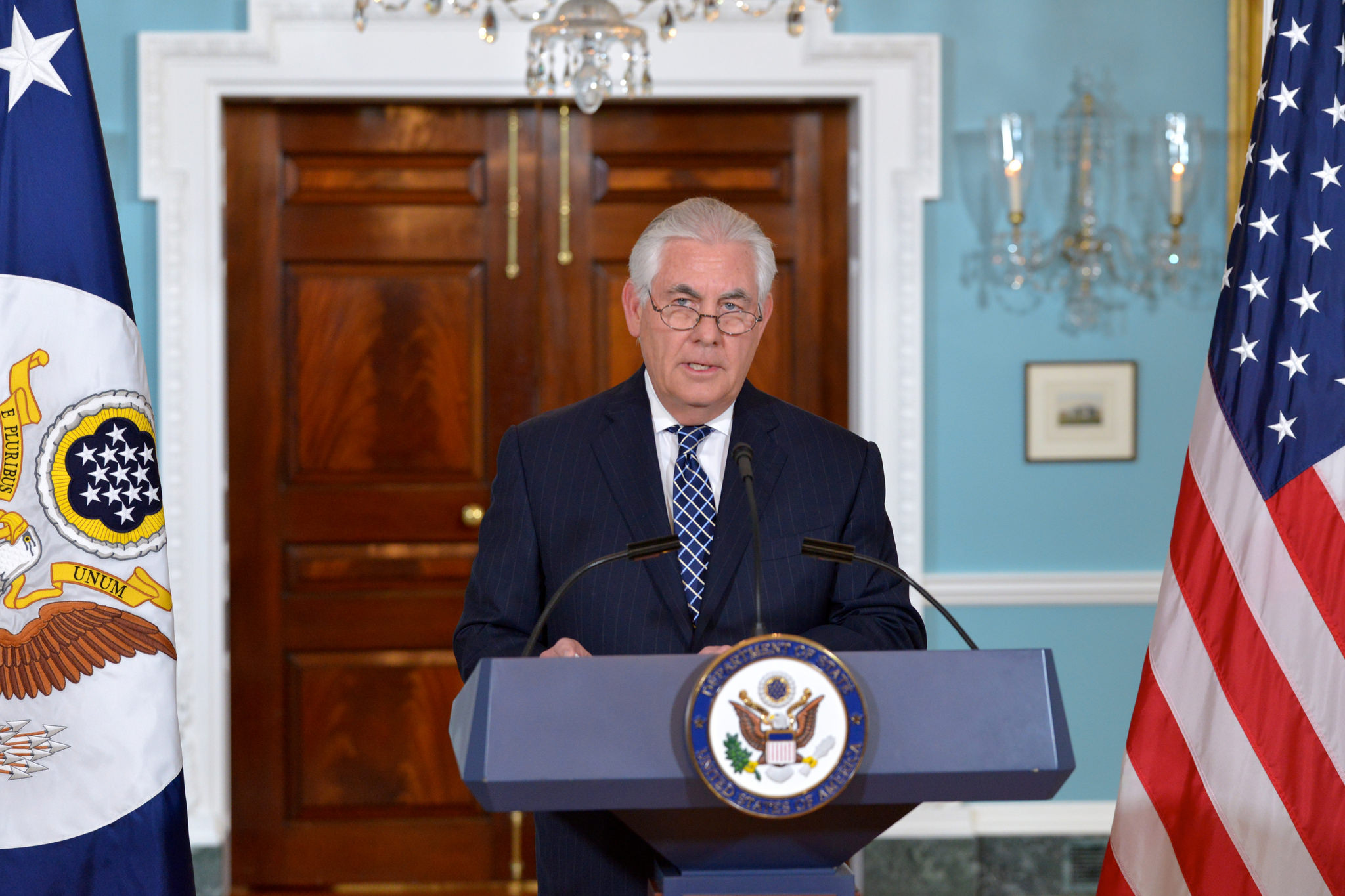 U.S. Secretary of State Rex Tillerson delivers statement to the press, April 19, 2017 (State Department photo)