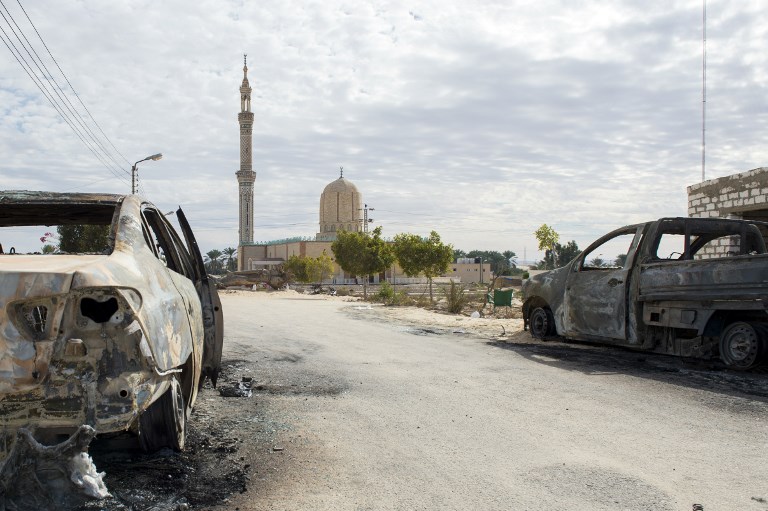 The Rawda mosque, after a gun and bombing attack. November 25, 2017