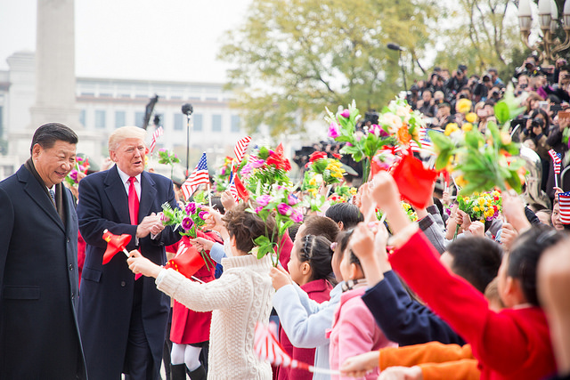 President Donald J. Trump and First Lady Melania Trump arrive in China. November 8, 2017