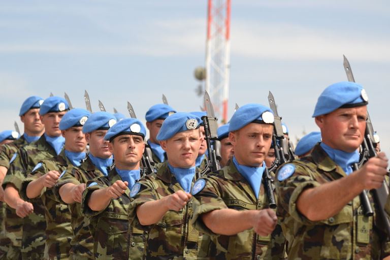 Irish Troops march on parade, 19 September 2013
