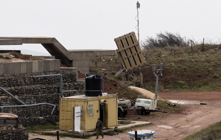Israeli Iron Dome defence system deployed in the Golan Heights near the border with Syria. February 11, 2018.