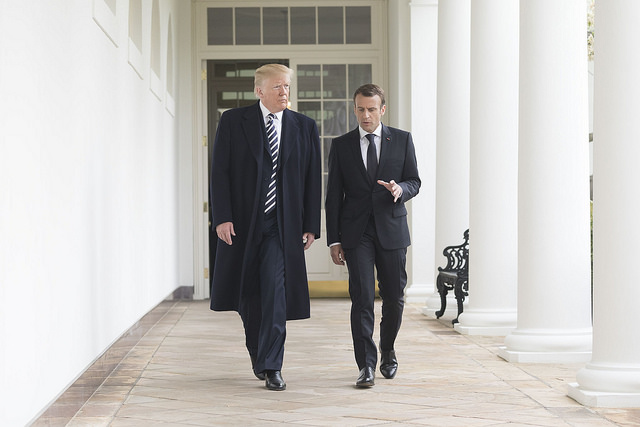 President Trump and President Macron of France. Washington, April 24 2018