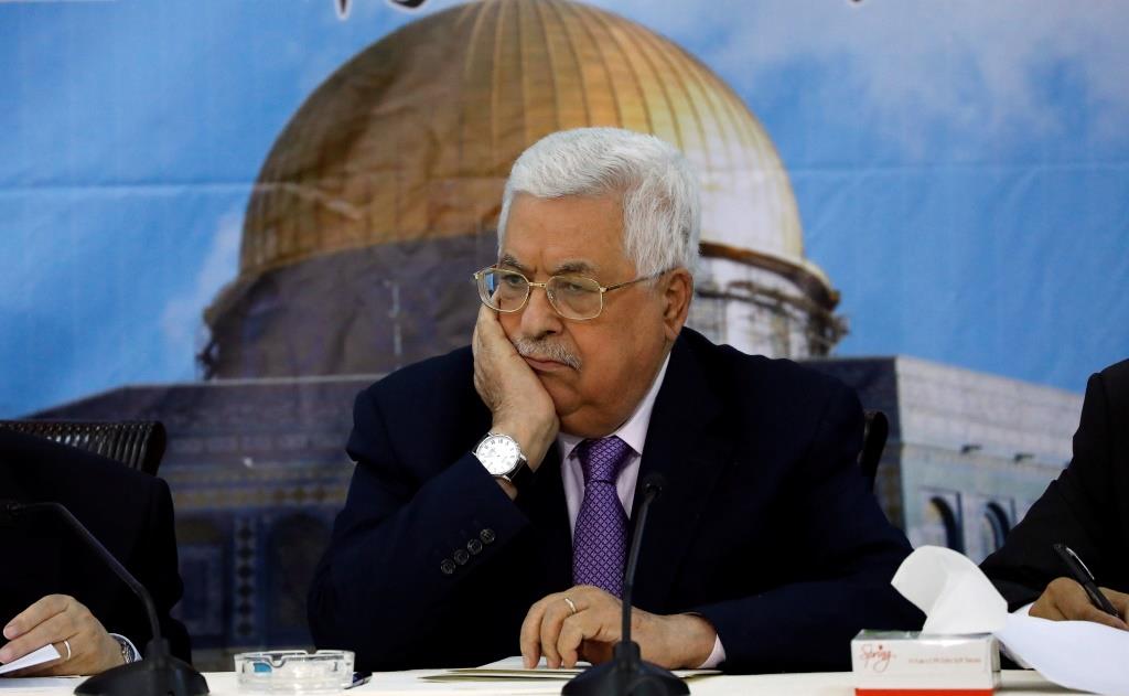 Palestinian President Mahmoud Abbas attends the meeting of the Palestinian Central Council, in Ramallah, August 15, 2018.