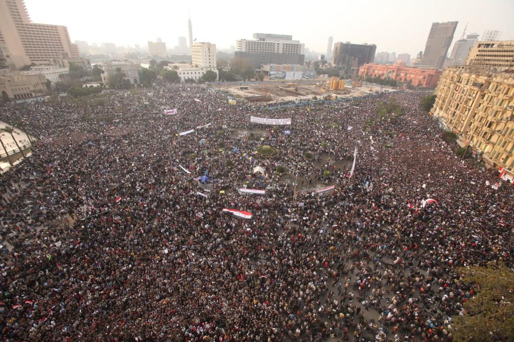 Protesters take part in an anti-Mubarak protest at Tahrir square in Cairo February 1, 2011.