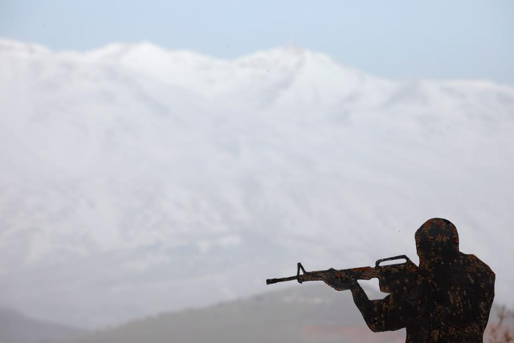 A metal sculpture is seen at Mount Bental, an observation post in the Golan Heights that overlooks the Syrian side of the Quneitra crossing, Israel January 21, 2019.