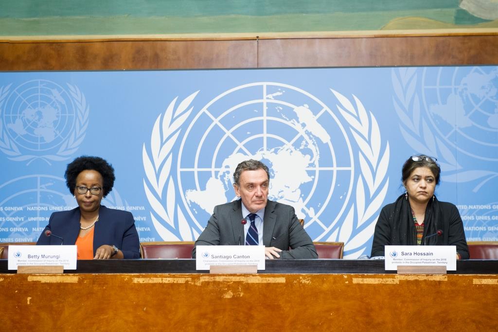 Members of UN Commission of Inquiry on the 2018 protests in the OPT. Geneva, 28 February 2019.