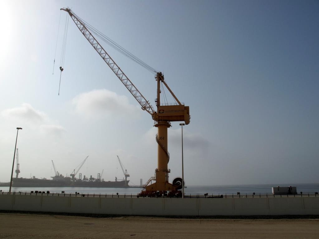 General view of Duqm Port in Oman, August 22, 2017.
