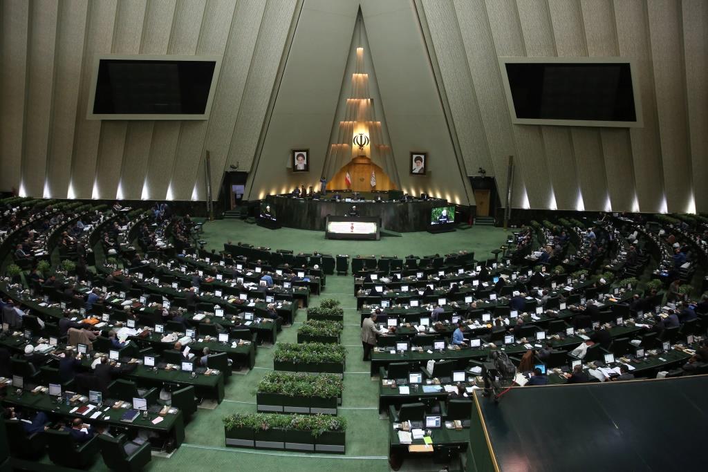 Iranian President Hassan Rouhani speaks during a session of parliament in Tehran, Iran, December 8, 2019.