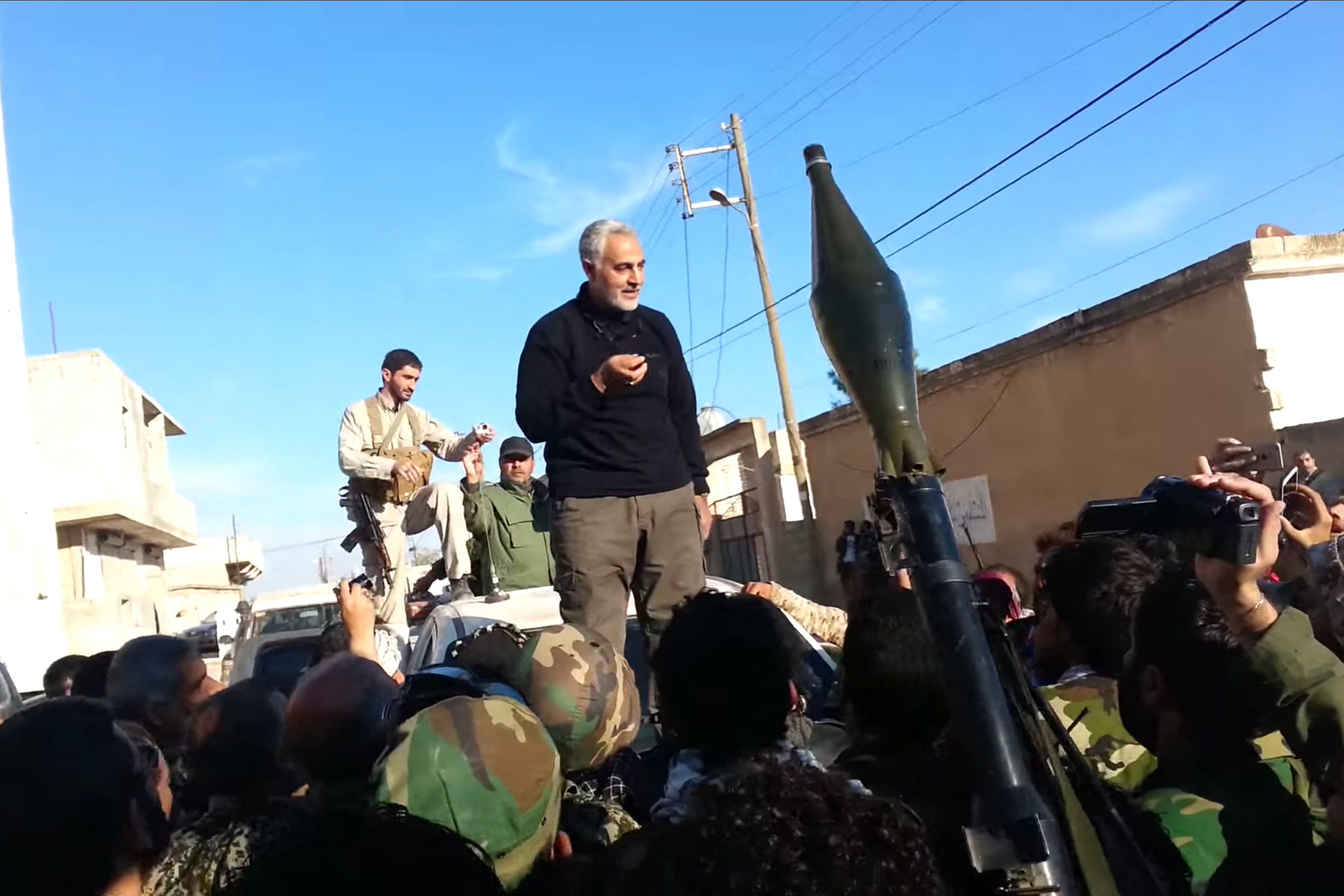Undated photo of Iranian general Qassem Soleimani, the powerful head of Iran's Quds Force, in the area of Aleppo, Syria.