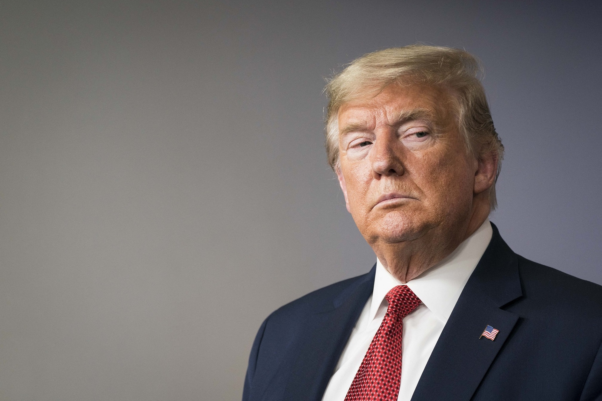 President Donald Trump delivers remarks on the COVID-19 (Coronavirus) pandemic alongside members of the Coronavirus Task Force in the Brady Press Briefing Room at the White House in Washington, DC, March 25, 2020, in Washington, D.C.