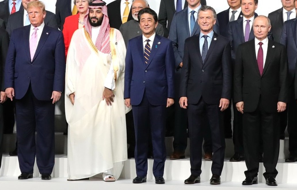 US President Donald Trump, Russian President Vladimir Putin and the the Crown Prince of Saudi Arabia, Mohammed bin Salman