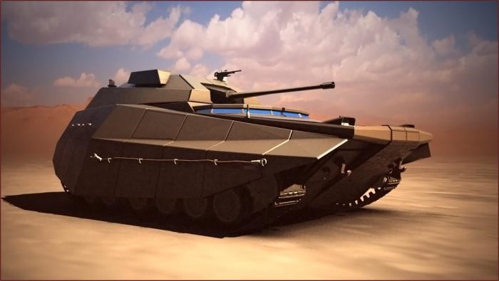 A simulation of the futuristic Carmel tank |